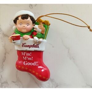 CAMPBELLS SOUP KIDS CHRISTMAS ORNAMENT DOG IN STOCKING B5